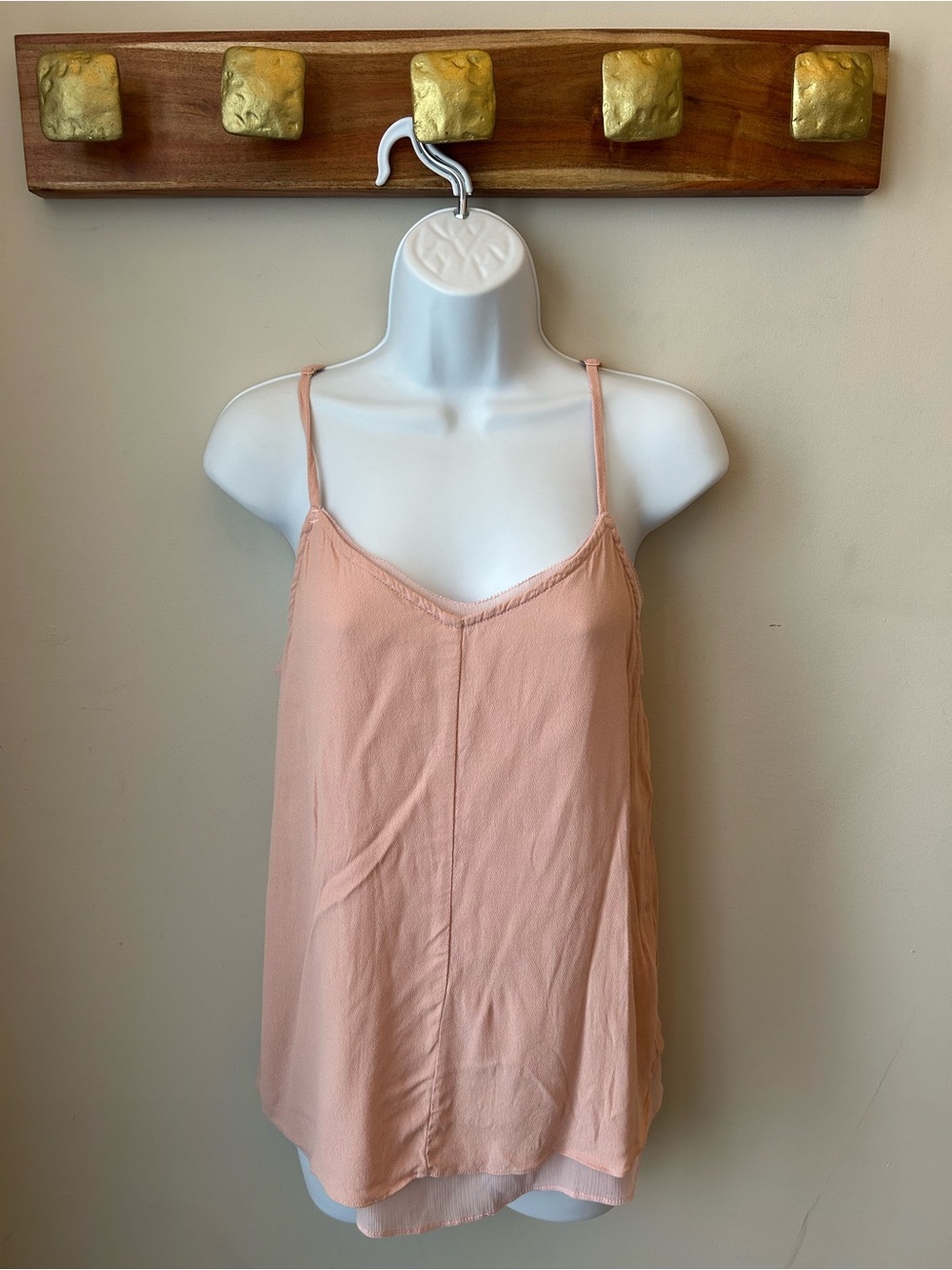 Gentle Fawn Blush Pink Boho Minimalist Layered Cami Tank Size L